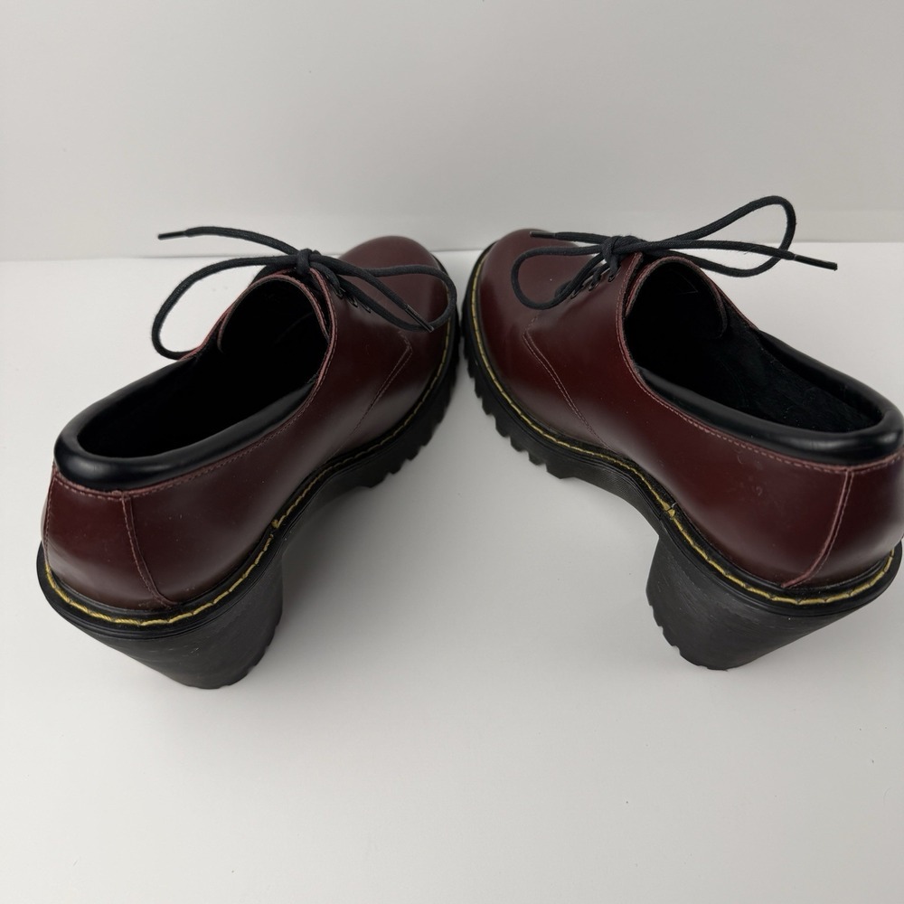 Dr. Martens Salome Red Leather Chunky Heel Platform Womens US Size 9 - Picture 8 of 10